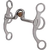 Weaver Leather Professional Argentine Bit Features 5-Inch Sweet Iron Ported Mouth with Copper Cricket and Inlay