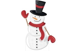 111PRINT Christmas Snowman Life Size Cardboard Cutout, 3FT Standee Xmas Decorations Photo Props for Party, Celebration Indoor & Outdoor Decor, 1 Piece Coroplast