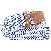 Huyfhksd Multicolored Elastic Woven Golf Belts Casual Braided Stretch Belt for Men and Women