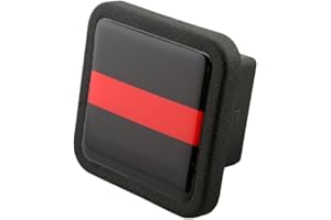 EVERHITCH Reflective Trailer Hitch Cover Plug Insert (Fits 2" Receivers, Thin Red Line)