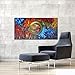 Wieco Art - Modern 4 Piece 100% Hand Painted Stretched and Framed Contemporary Abstract Cityscape Oil Paintings Artwork on Canvas Wall Art Ready to Hang for Living Room Bedroom Home Decorations