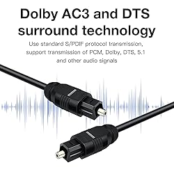 2 PCS Digital Optical Audio Cable 6ft1.8M - [24K