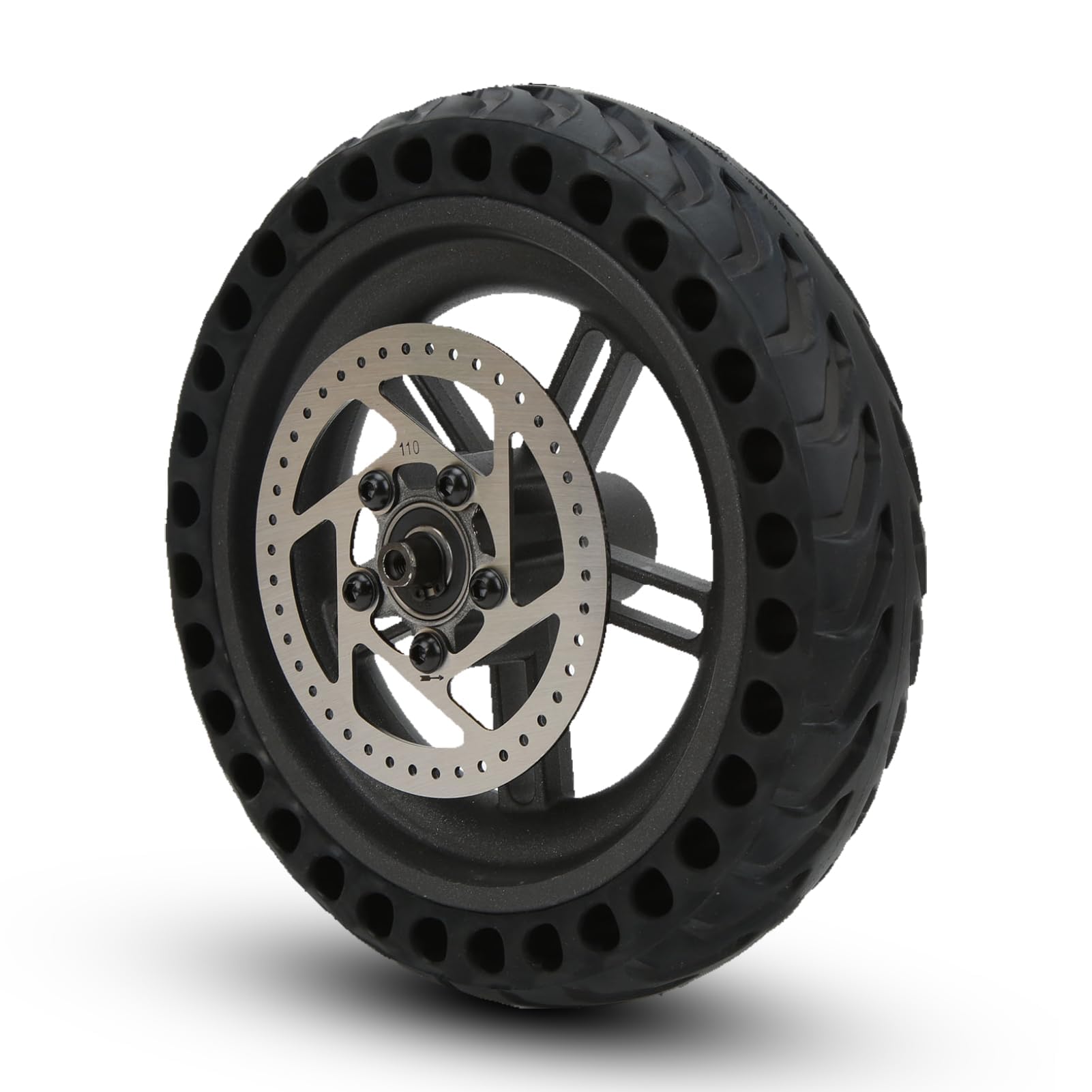 Electric Scooter Rear Wheel with Hub and Brake Disc, 8.5in Solid Tire Wheel Hub Brake Disk Rear Wheel Assembly Upgrade Parts for M365 1S Electric Scooters