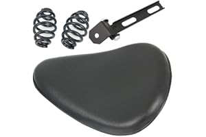 REMAIW MOTO Black Leather Solo Seat 3" Spring Mounting Bracket Kit For Yamaha for Kawasaki for Suzuki Sportster Bobber Chopper