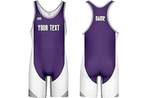 DIYUME Unisex Custom Wrestling Singlet, Classic Singlet Uniform for Kids Mens Womens