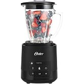 Oster Vortex Glass Blender, Reversible Steel Blades, 800 Watt, Black | 3 iBlend Auto Programs, Milkshake, Salsa, Smoothie Blender, 54 oz. Shatter Resistant Glass Jar, Dishwasher Safe