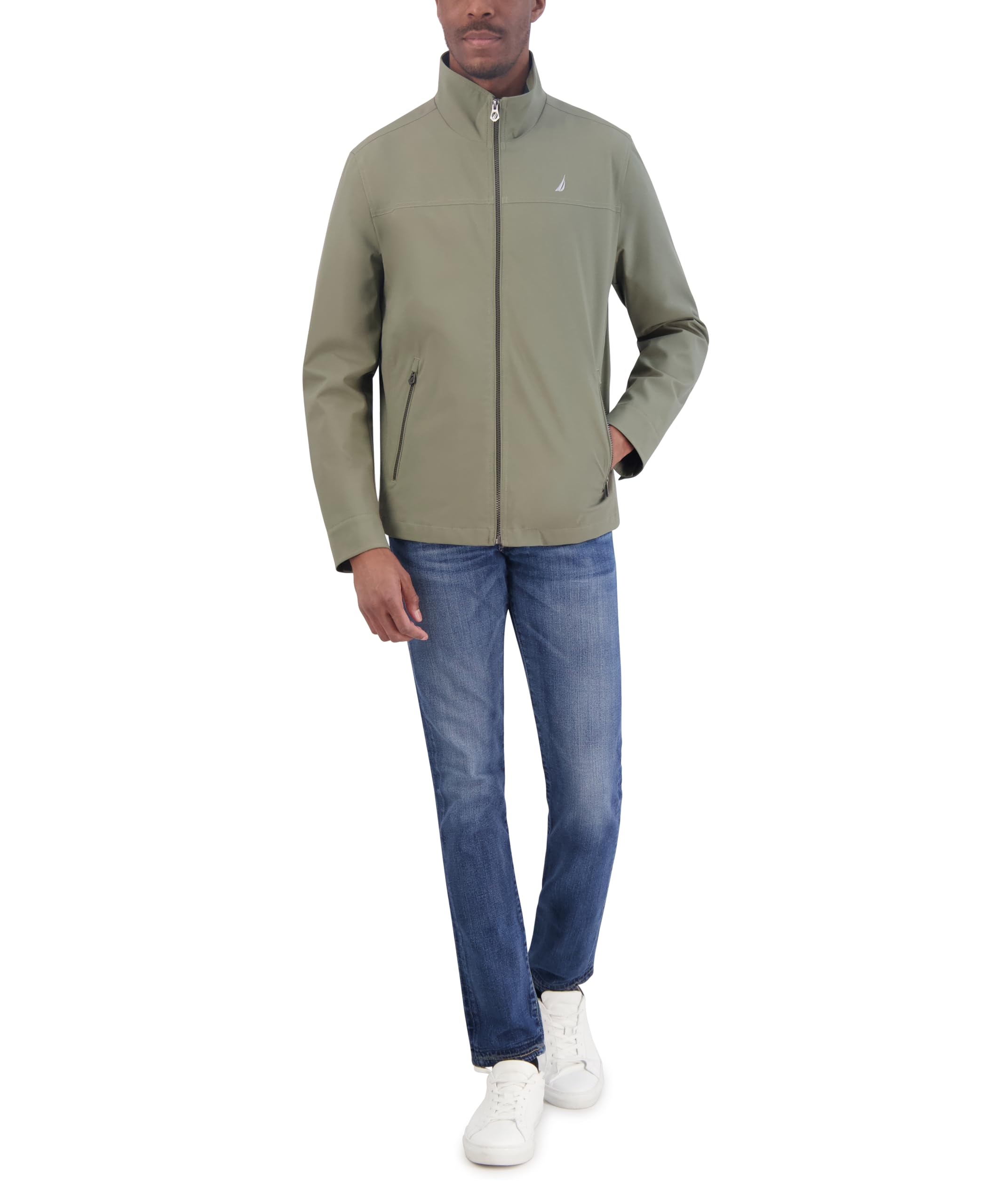 Nautica Men's Golf Jacket – Casual Wear Windbreaker Jacket, Regular, Big & Tall Sizes, Olive, Large Image