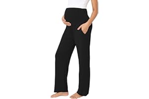 BRATUC Women's Maternity Pajama Pants Viscose from Bamboo Pregnancy Lounge Pants Soft Stretchy Loose Comfy with Pockets