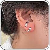 Allereyae Vintage Cute Fish Stud Earring Mini Fish Earrings Small Whale Earring Silver Dolphin Earrings Summer Beach Jewelry for Women