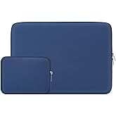 RAINYEAR 14 Inch Laptop Sleeve Case Protective Soft Padded Zipper Cover Carrying Computer Bag with Accessories Pouch, Compatible with 14" Notebook Tablet Chromebook (Navy Blue)