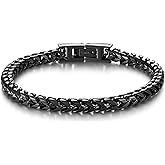 LUCKY2+7 Mens Bracelet - Stainless Steel Fold Over Clasp Franco Chain Bracelets for Men Jewelry Gifts for Dad Grandpa Husband