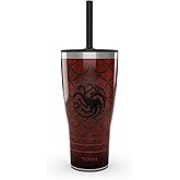 Tervis Traveler Game of Thrones - House of the Dragon - Scale Up Triple Walled Insulated Tumbler Travel Cup Keeps Drinks Cold & Hot, 30oz with Straw Lid, Stainless Steel
