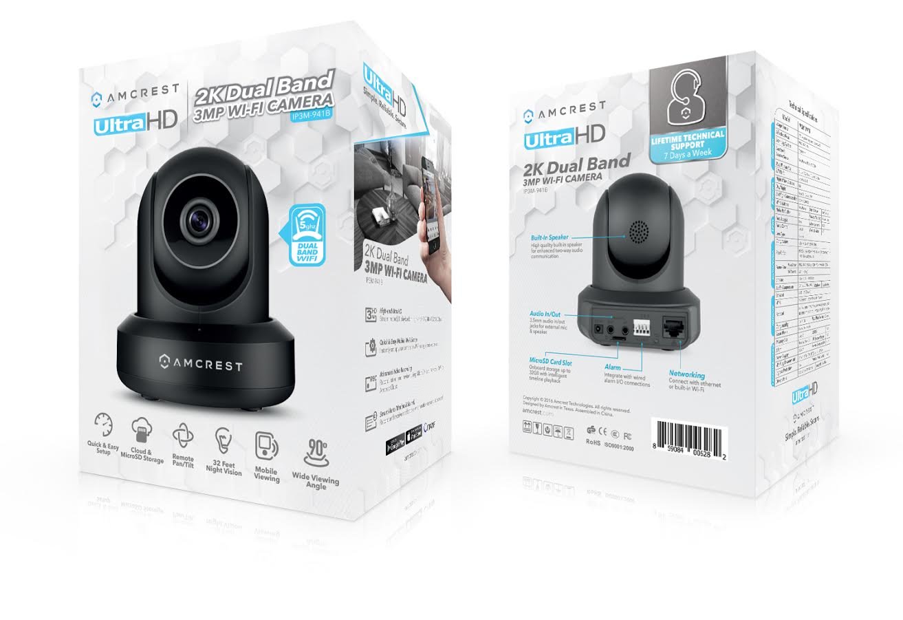 Amcrest UltraHD 2K (3MP/2304TVL) WiFi Video Security IP