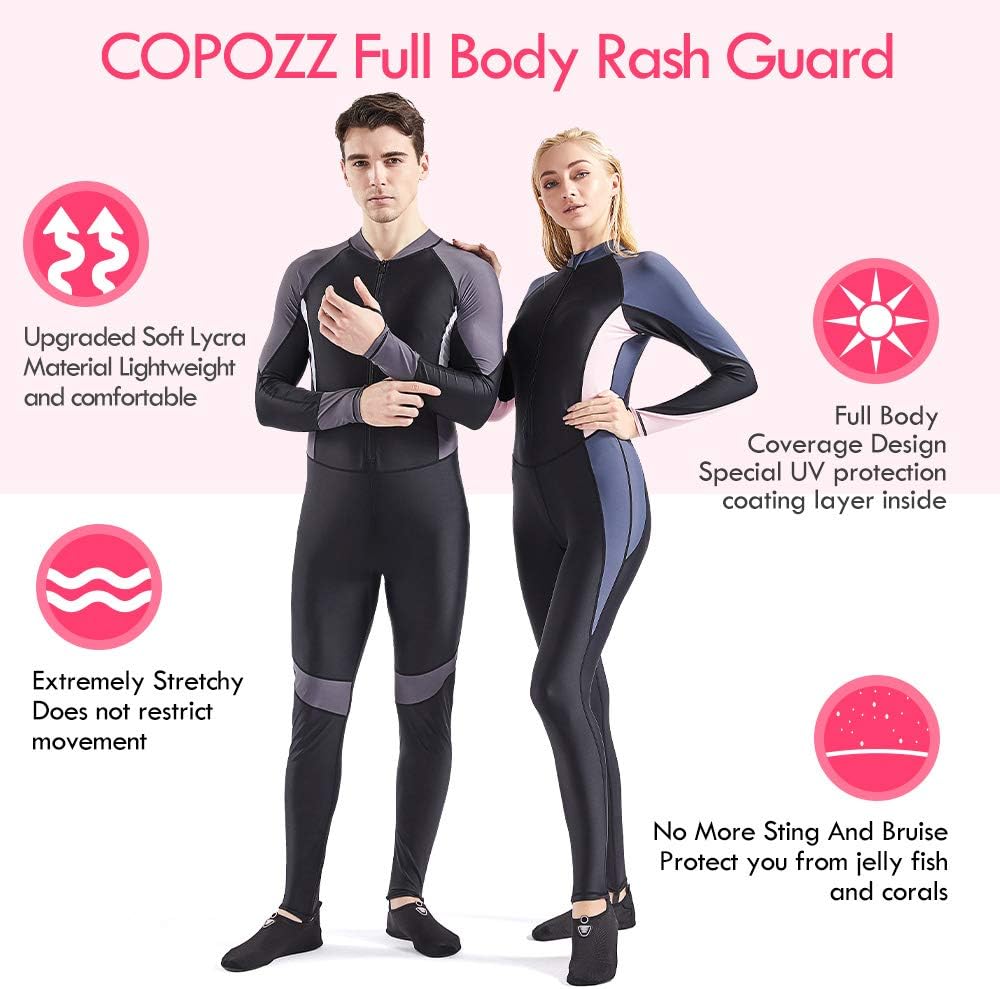 COPOZZ Dive Skin, Diving Snorkeling Surfing Spearfishing Rash Guard-Full Body UV Protection - for Men Women Youth Thin Wetsuit Jellyfish Skin: Sports & Outdoors