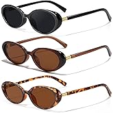 GFUIARA Retro Oval Sunglasses for Women Men UV400 Protection 90s Sunnies Vintage Small Frame Lightweight Sun Glasses