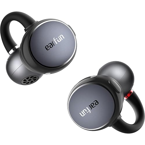 EarFun Clip Open Ear Headphones, Clip on Earphones Wireless Bluetooth 6.0 Headphones, Adaptive Comfort with Secure Fit, LDAC, 2 Mics AI ENC Call, Hi-Res Audio, 40H Playtime, IP55