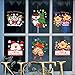 Yuson Girl Christmas Windows Stickers Bells Penguin Santa Claus Bear Snowflakes Removable PVC Static Sticker DIY Wall Window Clings Door Mural Decals for Showcase (B)