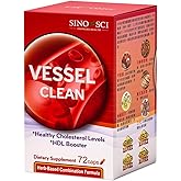 Sino-Sci Vessel Clean, Blood Pressure Support Supplement, for Healthy Vascular & Metabolism, 72 Caps (1 Bottle)