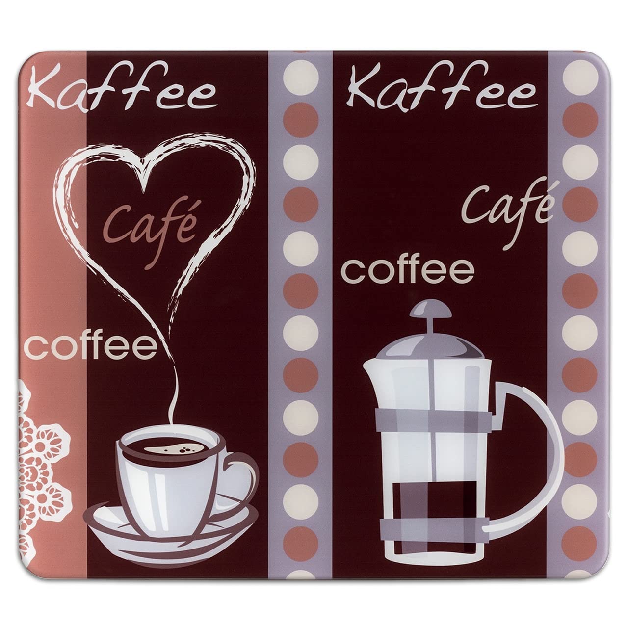 Maximex Multi worktop Star Kitchen Grey-for Glass Ceramic cookers, Cutting Board, Tempered, Multicoloured, 50 x 56 x 0.5 cm