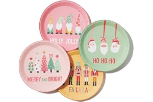 Coterie Christmas Characters Paper Plates (Set of 10 Small Plates) - Christmas Paper Plates, Holiday Party Plates, Christmas Party Supplies for the Perfect Festive Party | 9.25in Premium Paper Plates