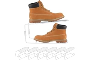 Vzpinko Shoe Slots Organizer 6Pack Metal Shoe Stacker Shoe Storage Organizers for Closet Shoe Slot Organizer Space Saver Shoe Rack Holder (White)