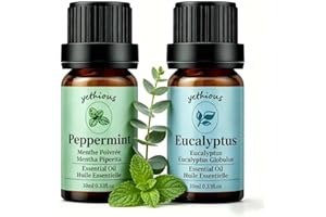 yethious Eucalyptus Peppermint Essential Oil Set for Diffuser & Aromatherapy, Massage 2 * 10ML