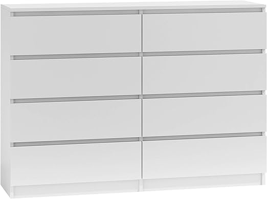 Kommode Mit 8 Schubladen Malwa M8 Mehrzweckschrank Diele Flur Anrichte Sideboard Highboard Wohnzimmer Esszimmer Weiss Amazon De Kuche Haushalt