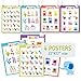 merka Toddler Learning Kit - Includes 4 Posters, 58 Flashcards, 58 Practice Book Exercises and 36 Reward Stickers - Learn Letters, Colors, Shapes and Numbers - PreK & K
