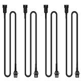 Hovano 4 PCS 60 inch/150cm 2Pin Pure White LED Rock Lights Kit Extension Wire Cable Cord 6/8/12/16/20Pods White Rock Light Kit, Underglow Neon Lights for Trailer Off Road SUV Car