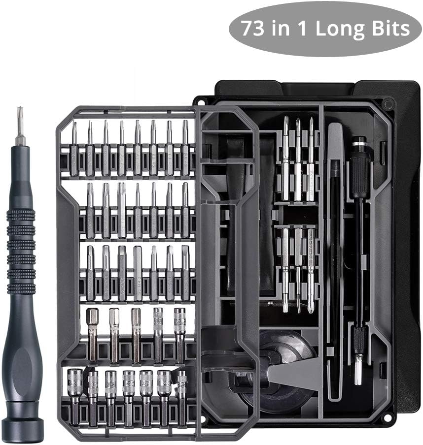 Tanice Precision Screwdriver Set 73 in 1 S2 Long Bits Magnetic Driver Kit Professional Electronics Repair Tool Kit with Case for Computer, PC, Watch, Glasses, Electronics
