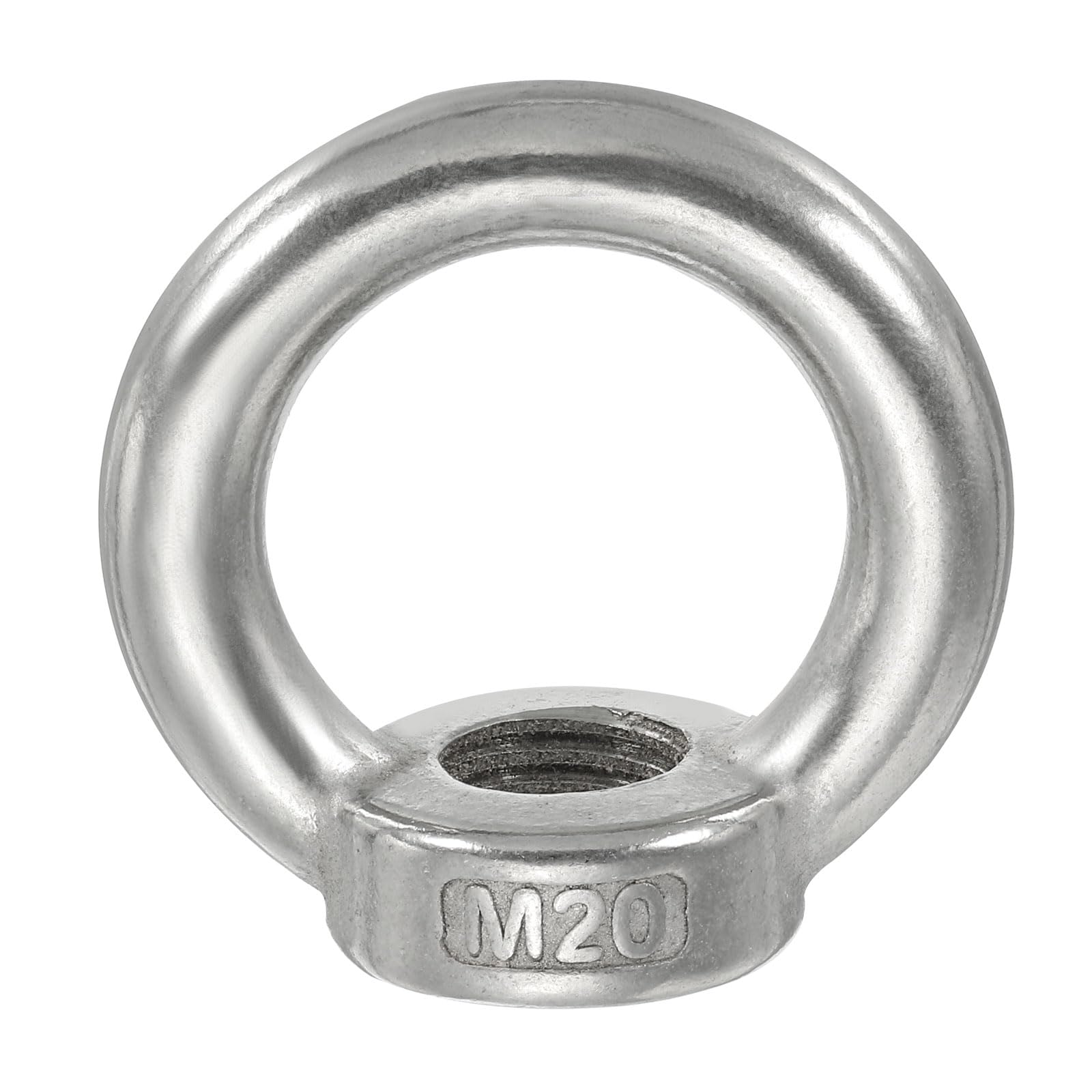 PATIKIL Lifting Eye Nut M20, 1Pcs 304 Stainless Steel Female Thread Nuts Fastener Shoulder Metric Ring for Marine