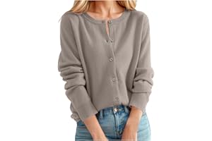 Women's Lightweight Cardigan Long Sleeve Button Down Kintted Sweater 2025 Trendy Cropped Winter Coat Tops