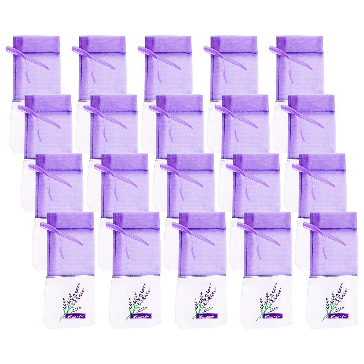 Jagowa 20PCS Lavender Bag Empty Sachets Bag Dried Lavender Flowers Closet Freshener Scents for Drawers Fragrance Purple Sachet