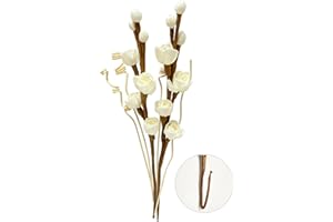 JEAR PEAN Reed Diffuser Sticks, Flower Sticks Set,White Rose Wood Flower, Reed Diffuser for Home, for Bedroom, Office Bathroom Shelf Decor