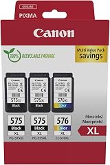 Canon PG-575XL PG-576XL High Yield Ink Cartridges Pack 3 Black Colour view 1