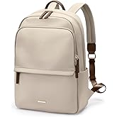 GOLF SUPAGS Laptop Backpack for Women Slim Computer Bag Work Travel College Backpack Purse Fits 14 Inch Notebook (Apricot)