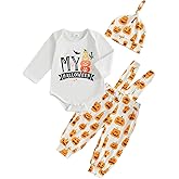 Rourufy My First Halloween Baby Boy Girl Outfit Newborn Long Sleeve Onesie Romper Pants Set Infant Toddler Fall Clothes
