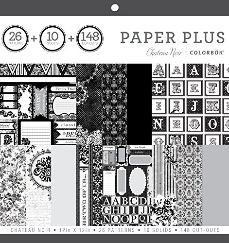 Colorbok 68280b paper plus pad chateau noir, 12" x 12"