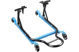 BESTOOL PROFESSIONAL GARAGE TOOLS & EQUIPMENT BESTOOL Heavy Duty Motorcycle Rear Wheels Lift Stand with 4 Movable Wheels, 440 LBS Capacity, Adjustable Width Swingarm Paddock Stands for Sport Bikes
