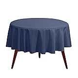 Gee Di Moda Round Tablecloth - 108 Inch Navy Blue