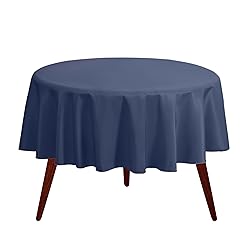 Gee Di Moda Round Tablecloth - 108 Inch Navy Blue