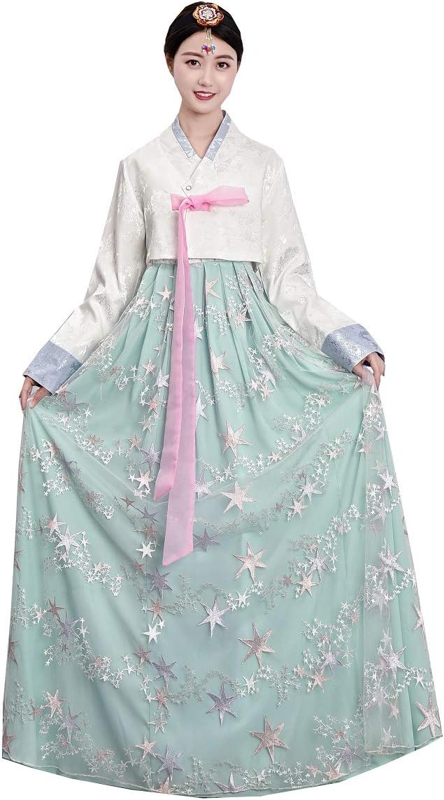 Women's Long Sleeve Traditional Korean Hanboks Dress Outfit Cosplay Costume