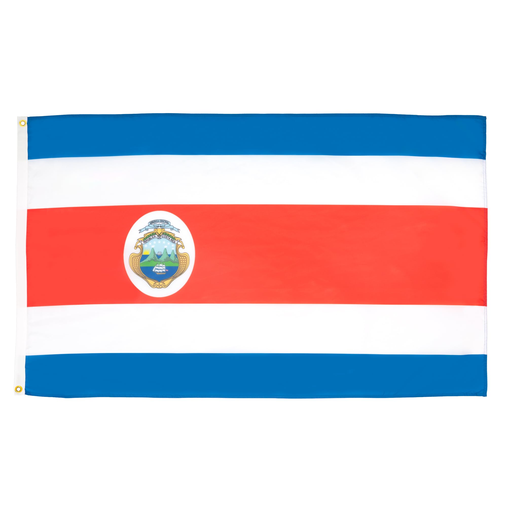 AZ FLAG - Costa Rica Flag - 3x5 Ft - Light Polyester Costa Rican Banner with Two Brass Eyelets - Fade Resistant - Vivid Colors - 3' x 5' Feet - 150x90 Cm