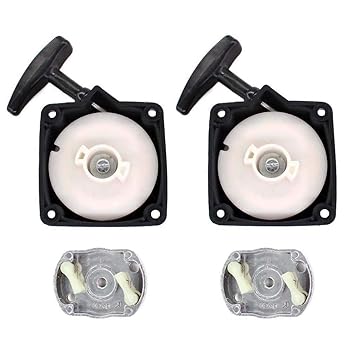 AISEN 2x Seilzugstarter Starter mit Mitnehmerplatte für Motorsense Rotfuchs Tarus Fuxtec Timbertech BC52, BC520