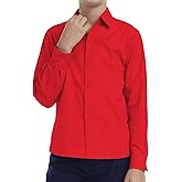 KEYWANTS Boy Long Sleeve Dress Shirts for Teens, Toddler Boys Kids Collared Button Down Uniform Shirt, Size 2T-20