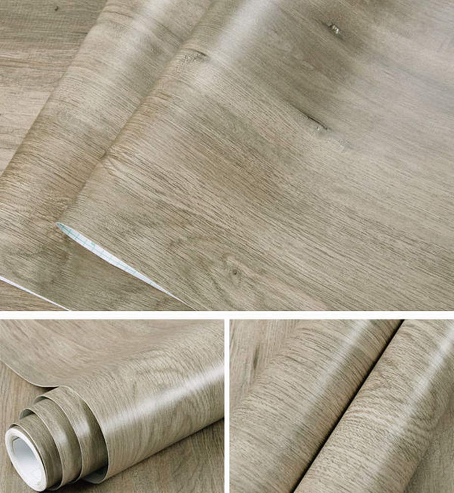 Grey Wood Grain Paper Self Adhesive Gray Vinyl Peel Stick Film Counter Top Covering Furniture Cabinets Wardrobe Shelf Liner Wallpaper Sticker,30cm by 250cm