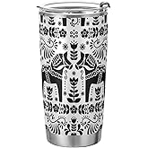 Yasala Tumbler Dala Horse Folk Art Insulated Coffee Cup Beverage Container Travel Mug with Straw and Lid Double Wall Stainless Steel 20oz Office, Back to School