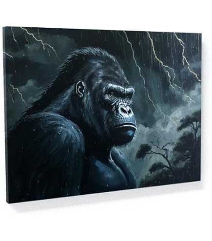 絵画 live gorillas Amazon.com: Posterazzi Skeletons Of Man Left And Gorilla