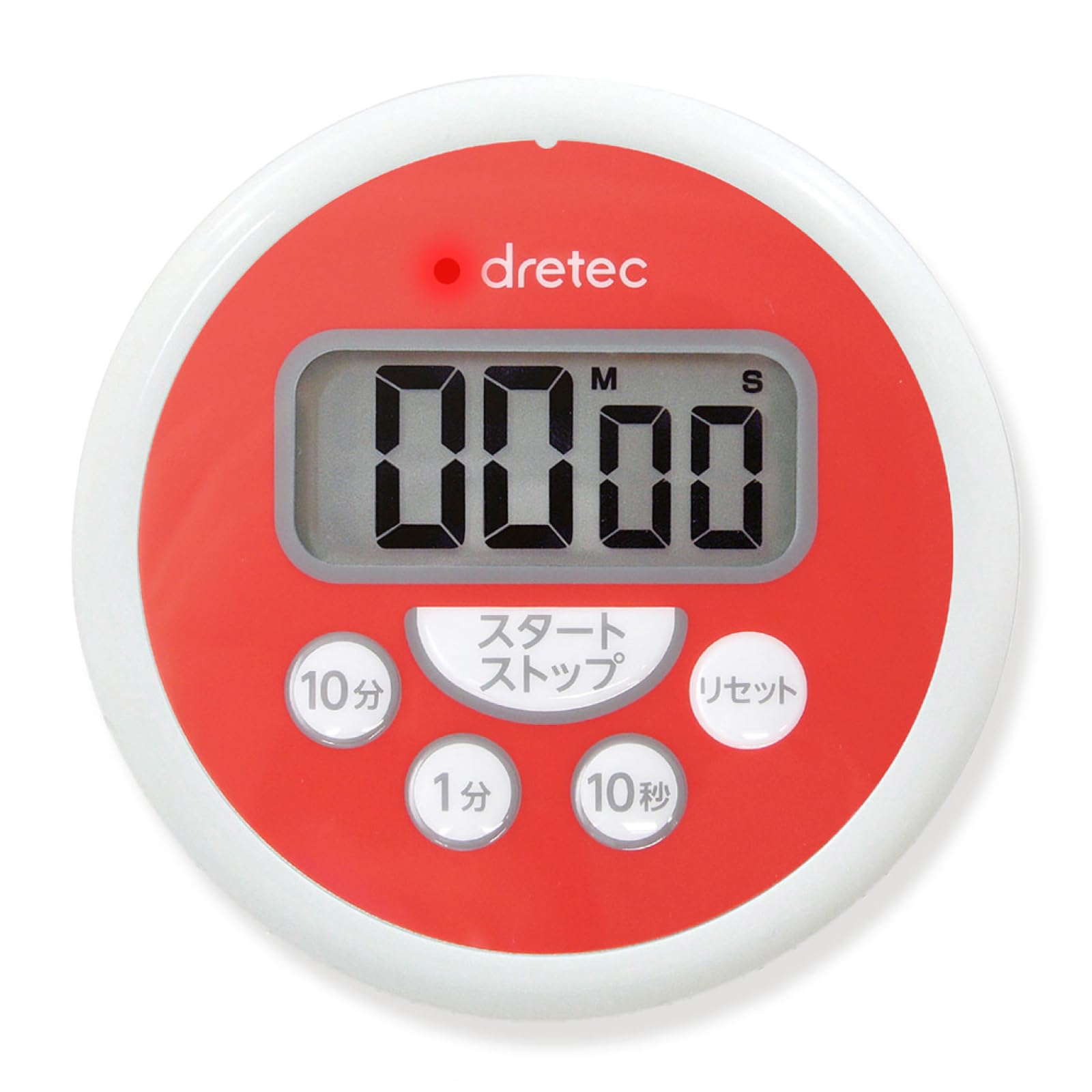 ドリテック(dretec) 洗えるタイマー 防水 衛生管理 厨房 HACCP 料理 デジタル レッド 小商品画像