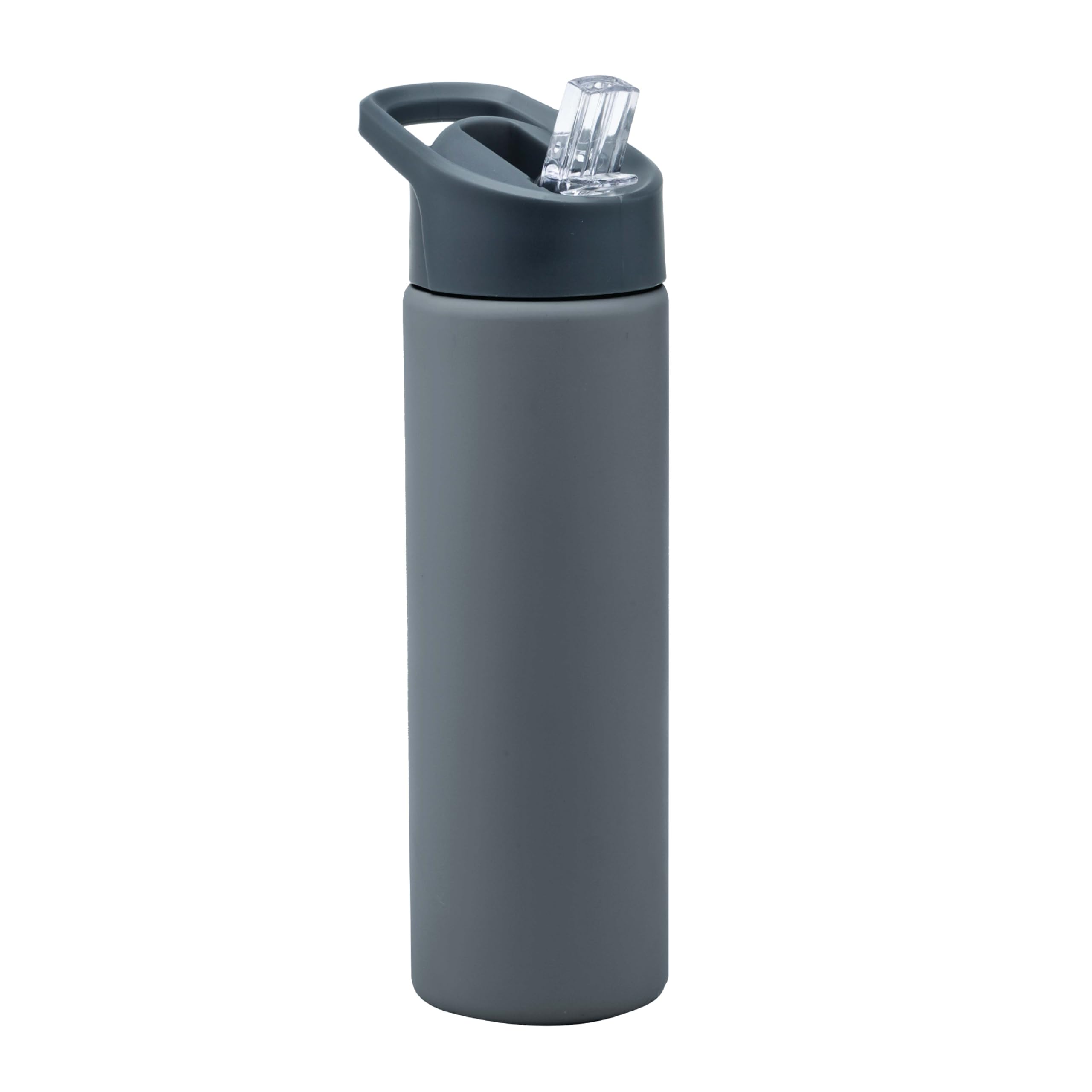 Smash Stainless Steel Drink Bottle with Sipper Lid with Straw, Grey, 750ml — image 1